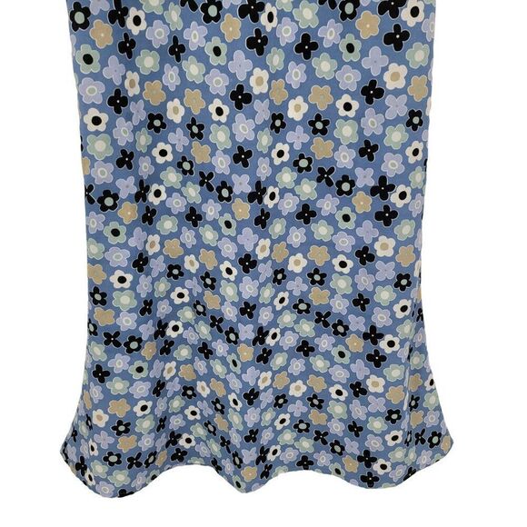 Vtg 90's Y2K Grunge Floral Maxi Skirt 5 Blue Flower Slits USA Phoebe - Picture 5 of 9